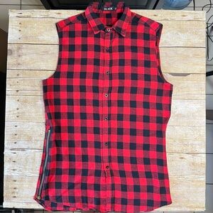 Olrik Small Checkered Mens Shirt Red & Black